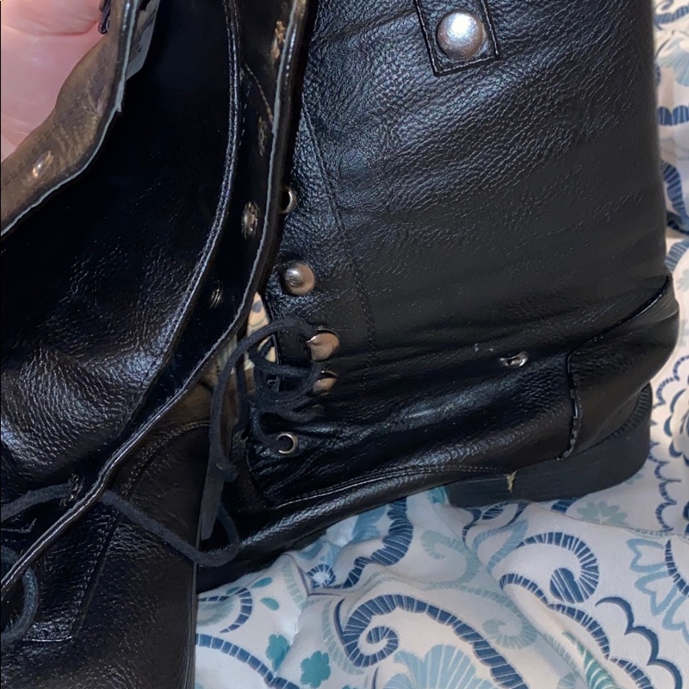 Black combat style boots